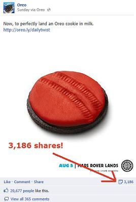 Oreo Facebook Page - Mars Landing Shares Oreo Daily Twist